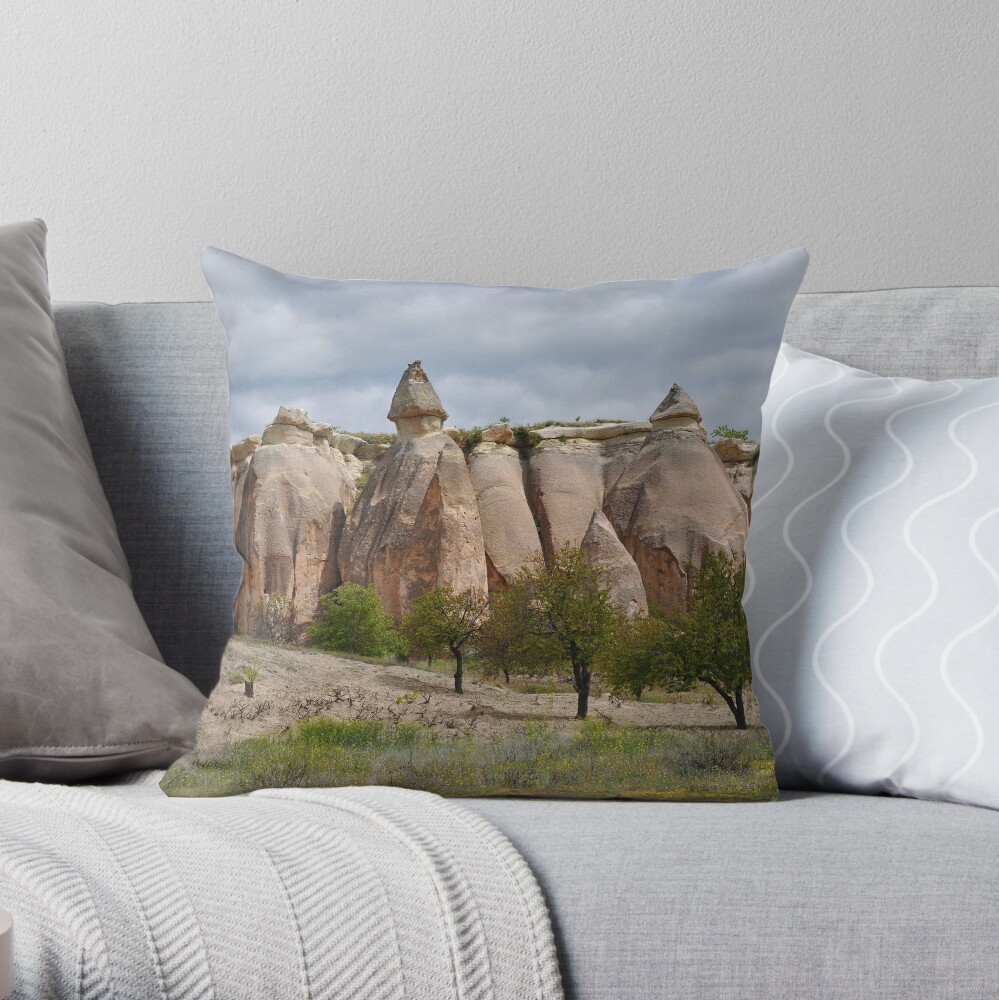 Fairy Chimneys Throw Pillow