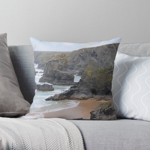 Rugged Coastline Throw Pillow