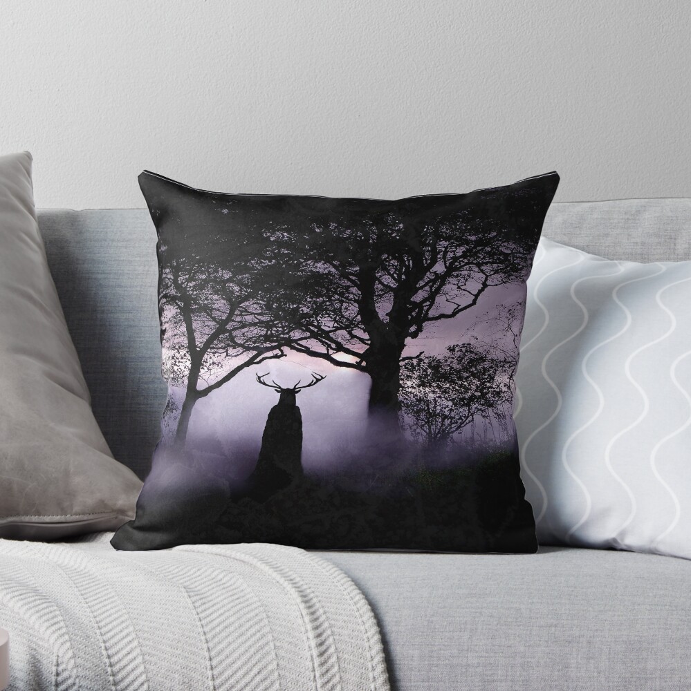 Shadow of Herne Throw Pillow