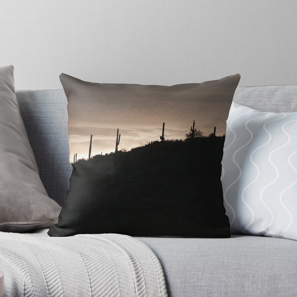 Cacti on the Ridge Throw Pillow