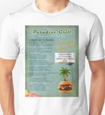 Cheeseburger in Paradise Jimmy Buffet Tribute Menu Unisex T-Shirt