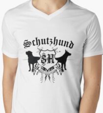 Schutzhund mit Rottweiler und GSD Men's V-Neck T-Shirt