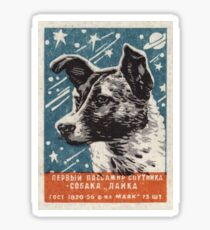 Laika der Hund - Sowjetische Raumkunst, UdSSR Matchbox Design, 1957 Sticker