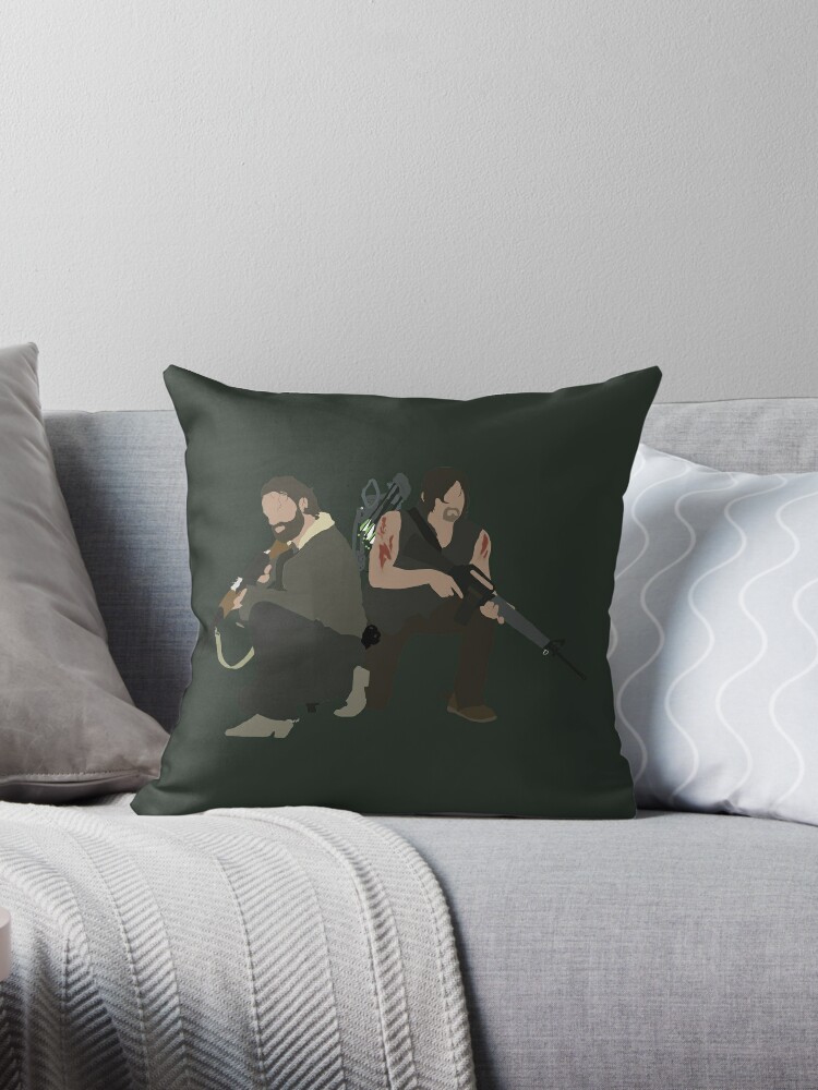 Daryl Dixon And Rick Grimes The Walking Dead Throw Pillow By