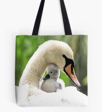 Mother and Baby Swan Tote Bag
