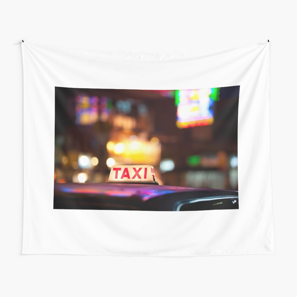 Hong Kong Taxi Wall Tapestry