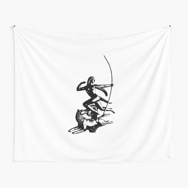Diana Running with Wolf Tapestry