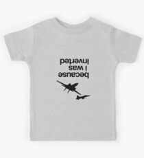 Camiseta para niños "Porque estaba invertido", inspirado en Top Gun - VERSIÓN NEGRA