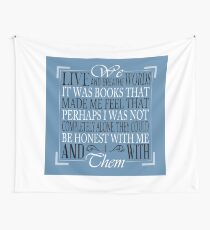 We Live and Breathe Words (Blue) Wall Tapestry