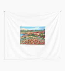 Poppies Hill in Tuscany Wall Tapestry