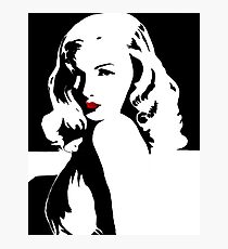 Veronica Lake-Schwarzweiss-Pop-Art Fotodruck