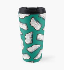 Bookish Reading Pattern in Jade Travel Mug