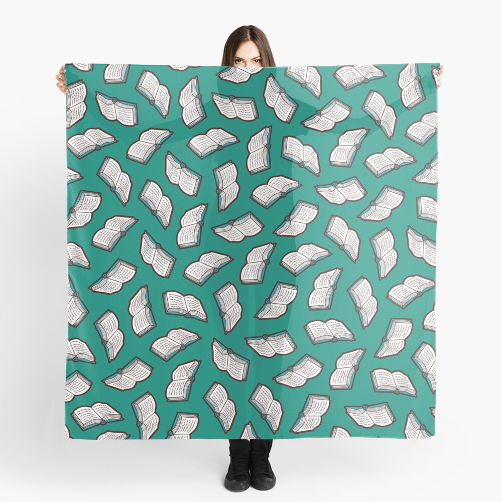 Bookish Reading Pattern in Jade Scarf