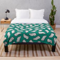 Bookish Reading Pattern in Jade Throw Blanket