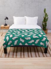 Bookish Reading Pattern in Jade Throw Blanket