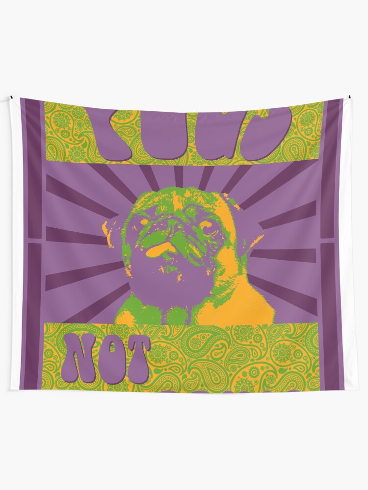 Alternate view of Pugs Not Drugs Tapestry