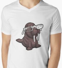 Walrus with Eyeglasses Men's V-Neck T-Shirt