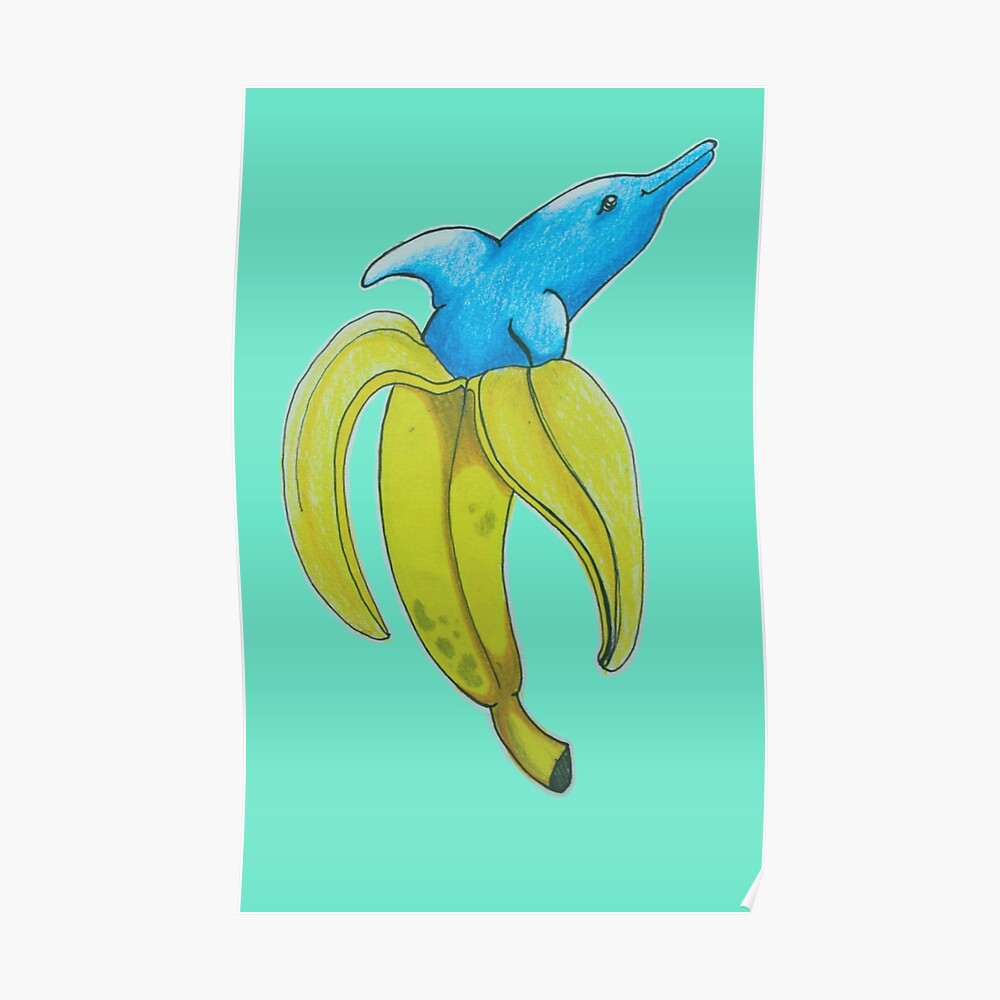 "Banana Dolphin" Poster by SequinPalette Redbubble