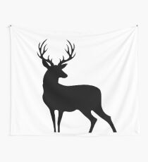 Schwarzes Rotwild-Schattenbild Wandbehang