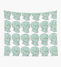Handsome Squidward Grid Wall Tapestry