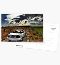Miata on dirt road HDR Postcards