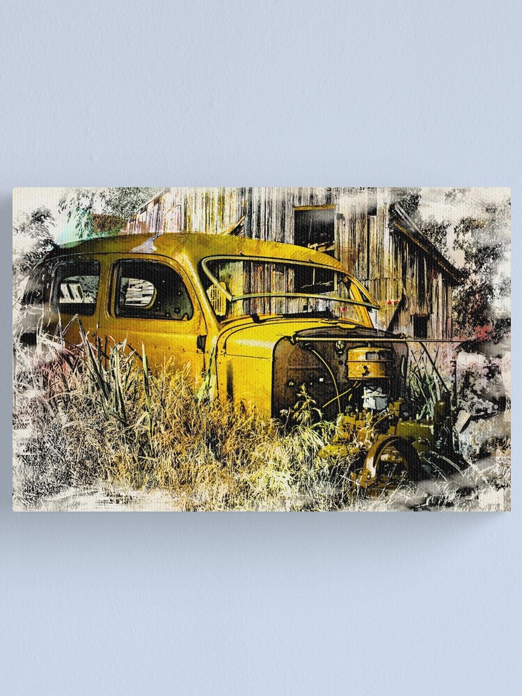 Old Car Old Barn Canvas Print By Johndsmith Redbubble