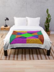 DeepDream Color Squares Visual Areas 5x5K v1448026462 Throw Blanket