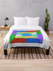 DeepDream Color Squares Visual Areas 5x5K v17 Throw Blanket