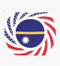 Nauru American Multinational Patriot Flag Series Wall Tapestry