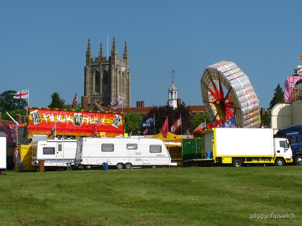 "The Funfair Arrives, Long Melford, Suffolk" by wiggyofipswich Redbubble