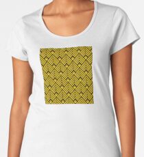 3-D Gold Art Deco Art Décoratif Pattern Premium Scoop T-Shirt