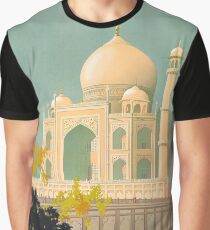 Taj Mahal Visit India Vintage Travel Poster Restored Graphic T-Shirt