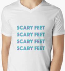 Camiseta de cuello en V Texto de Sulley Scary Feet Monsters Inc