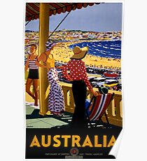Australia Vintage Travel Poster Restored Poster