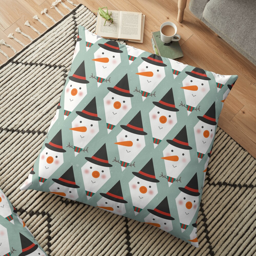 Snowmen Meltdown Floor Pillow