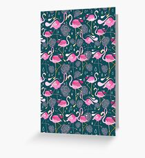 pattern with flamingos Greeting Card