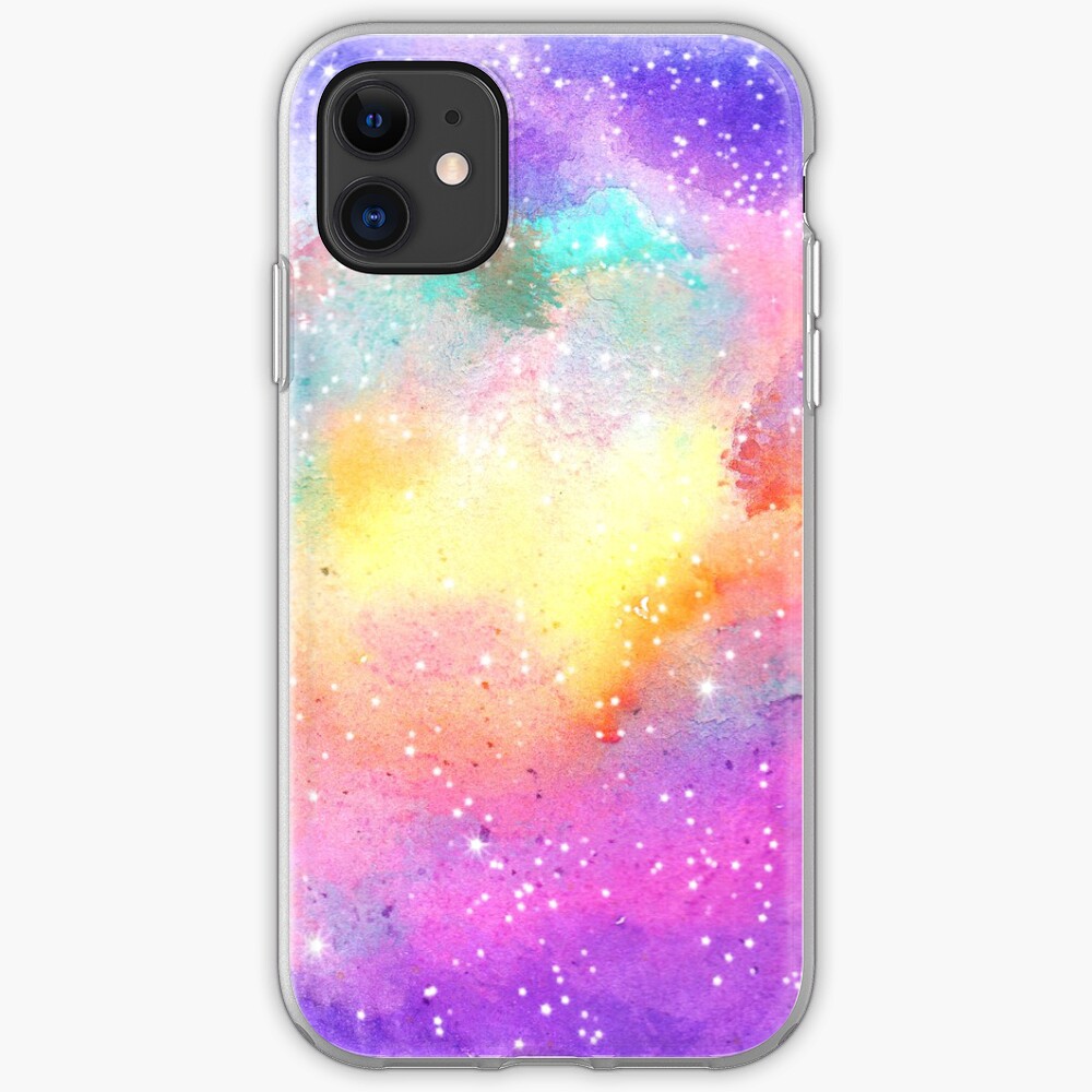 Hand painted pastel watercolor nebula galaxy stars iPhone Case & Cover