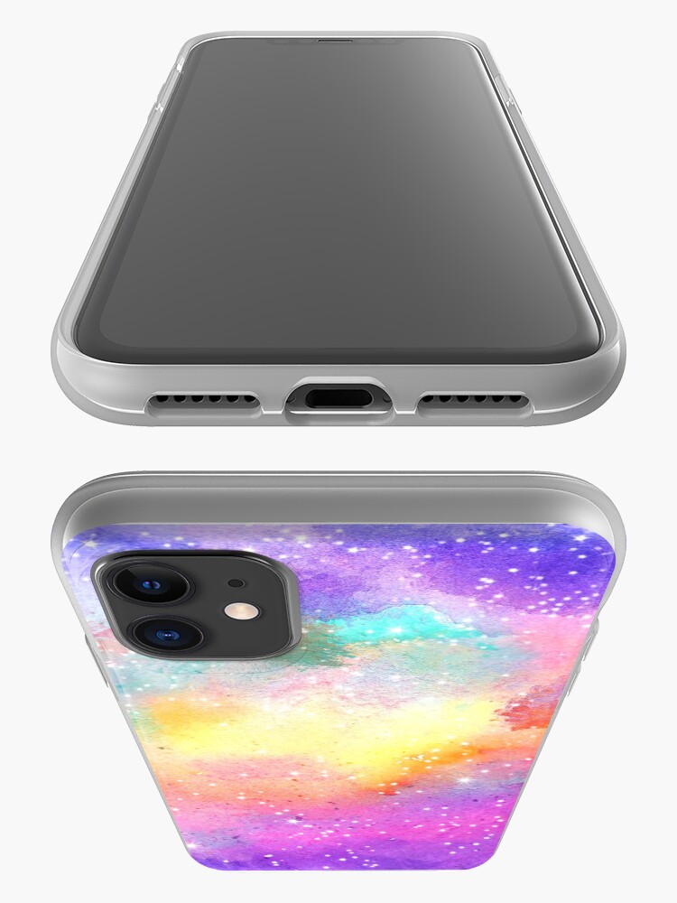 Alternate view of Hand painted pastel watercolor nebula galaxy stars iPhone Case & Cover