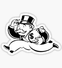 Monopol - Mann läuft mit Geldsack Sticker