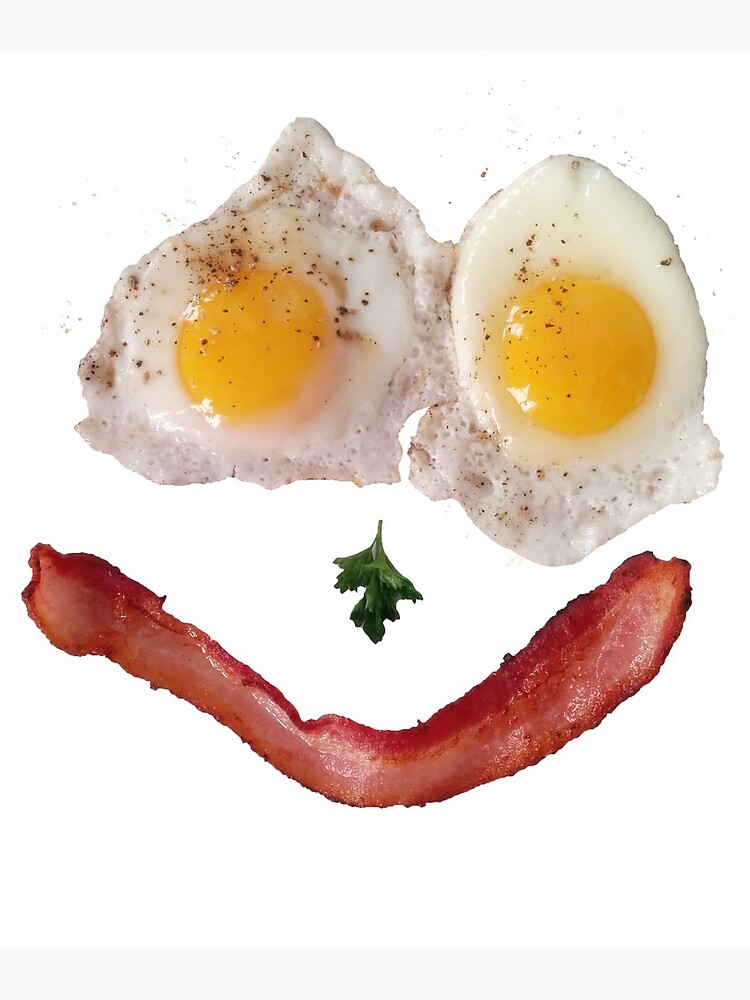 "Bacon And Eggs Smiley Face" Framed Art Print by SupportiveSols Redbubble