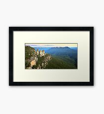 Three Sisters Twilight, Blue Mountains, Australia Framed Print