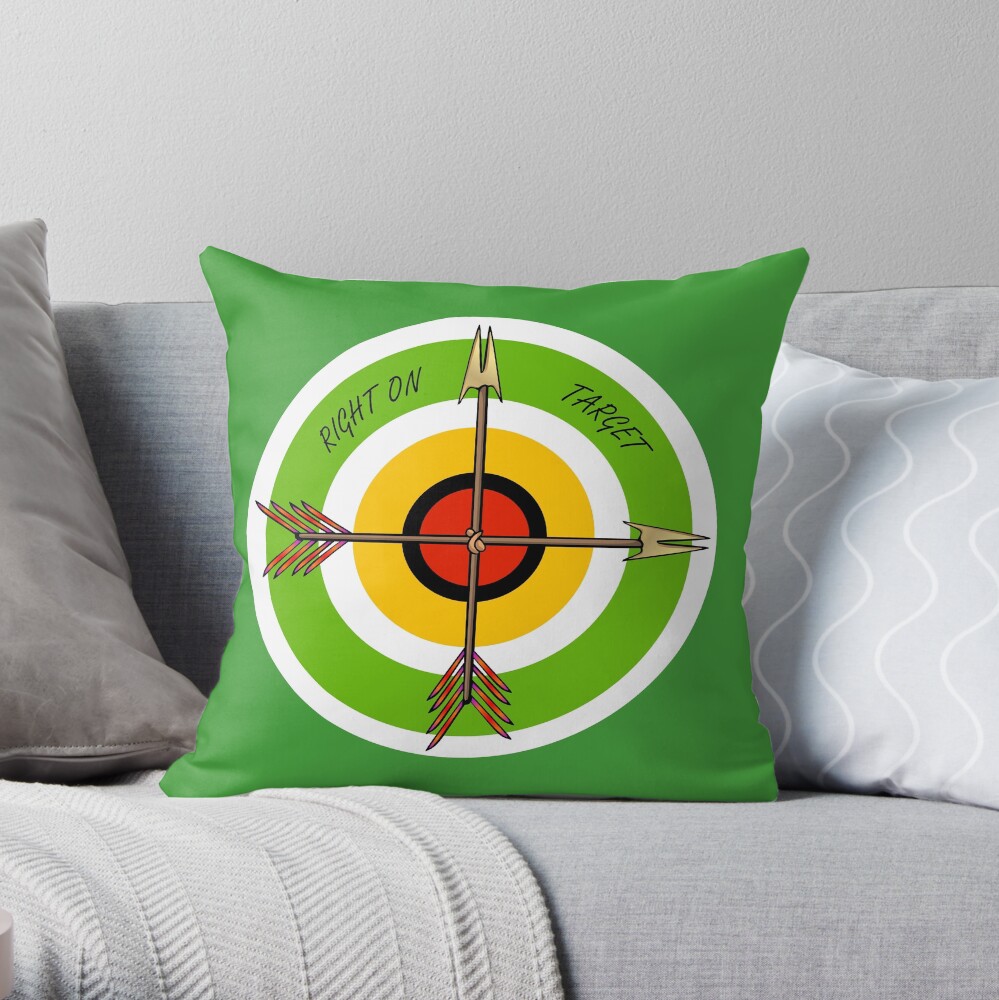 Arrows Right on Target Throw Pillow