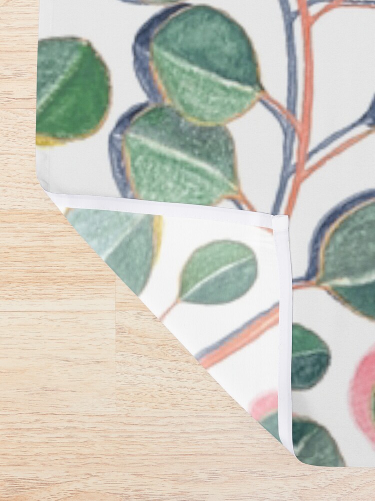 Alternate view of Simple Silver Dollar Eucalyptus Leaves Shower Curtain