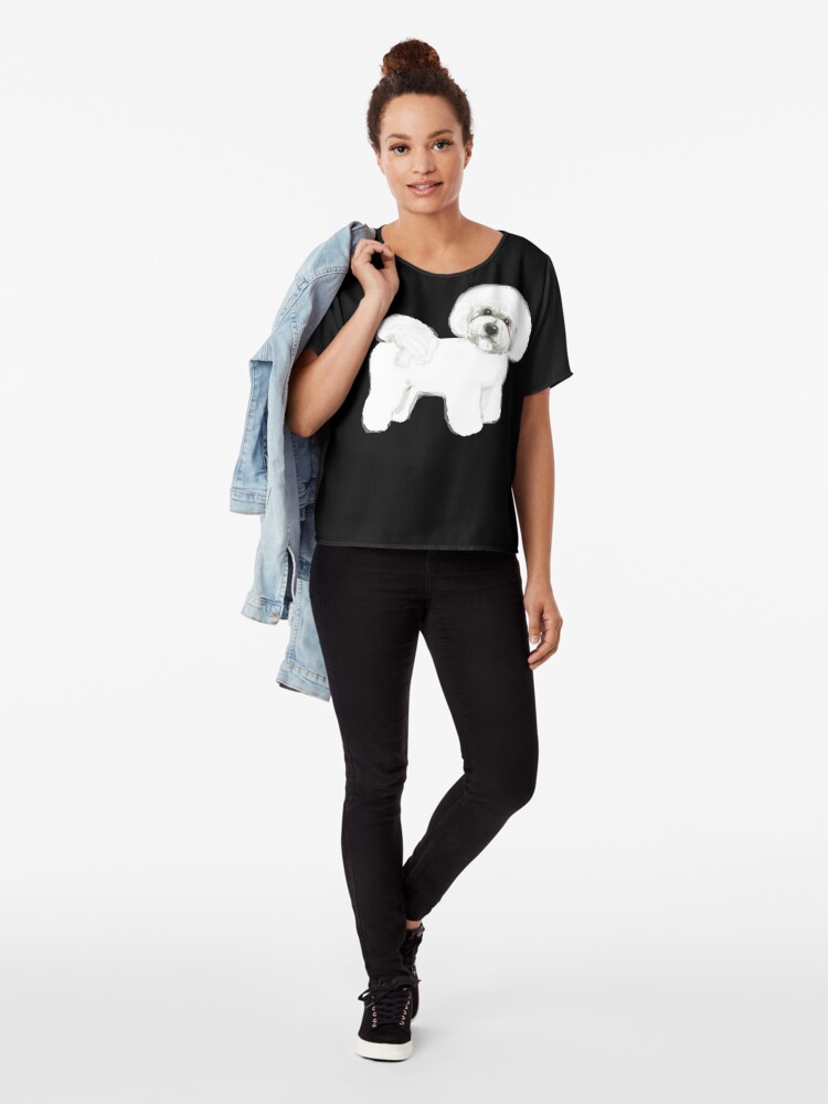Alternate view of Bichon Frise dog Chiffon Top