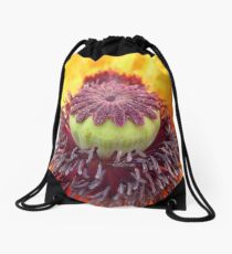 Middle of a Poppy Drawstring Bag