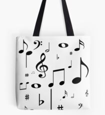 Music notes black Tote Bag