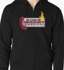 It Crowd Inspired - New Emergency Number - 0118 999 881 99 9119 725 3 - Moss and the Fire Zipped Hoodie