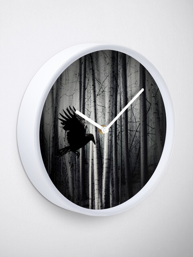 Alternate view of darker - Raven Clock