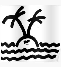 Aesthetic Happy Island Illustration | Surf Style Gift Idea Poster
