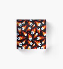 Flaming Eyeball Pattern Acrylic Block